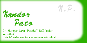 nandor pato business card